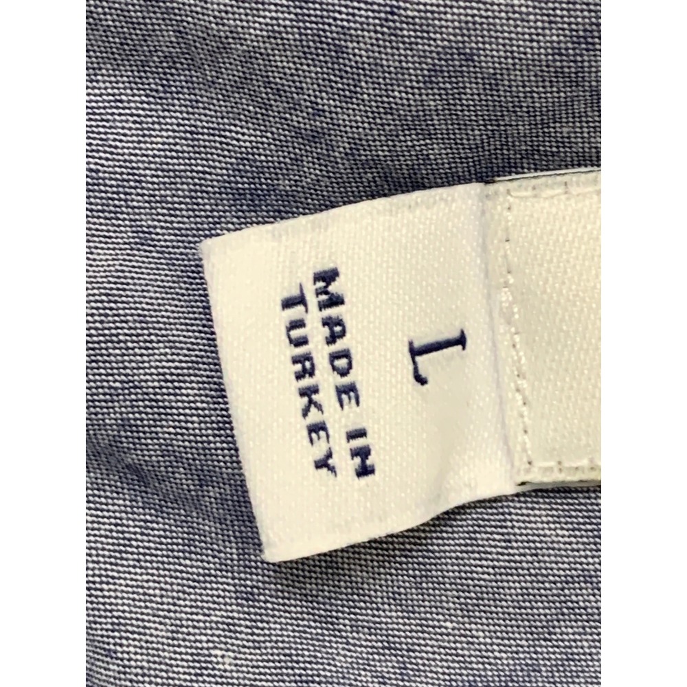 Peter Millar Lady Irish Notre Dame Women's Blue Chambray Button Down Shirt L - Picture 5 of 11